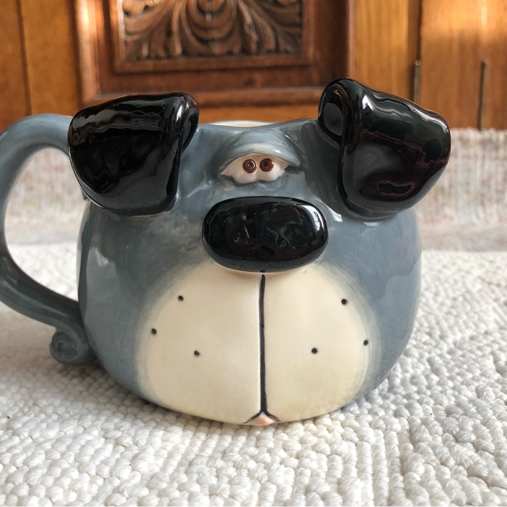 Large Ceramic Doggy Mug. Signed.